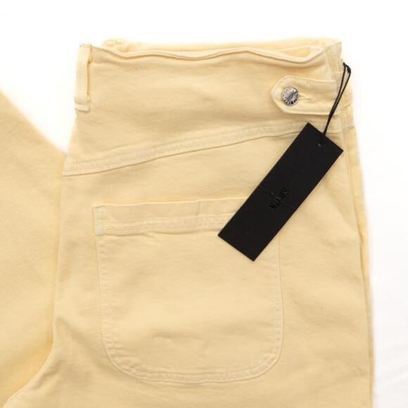 Edwin Buttermilk Yellow High Waist Stevie Crop Leg Jeans Size 34 - Picture 8 of 14